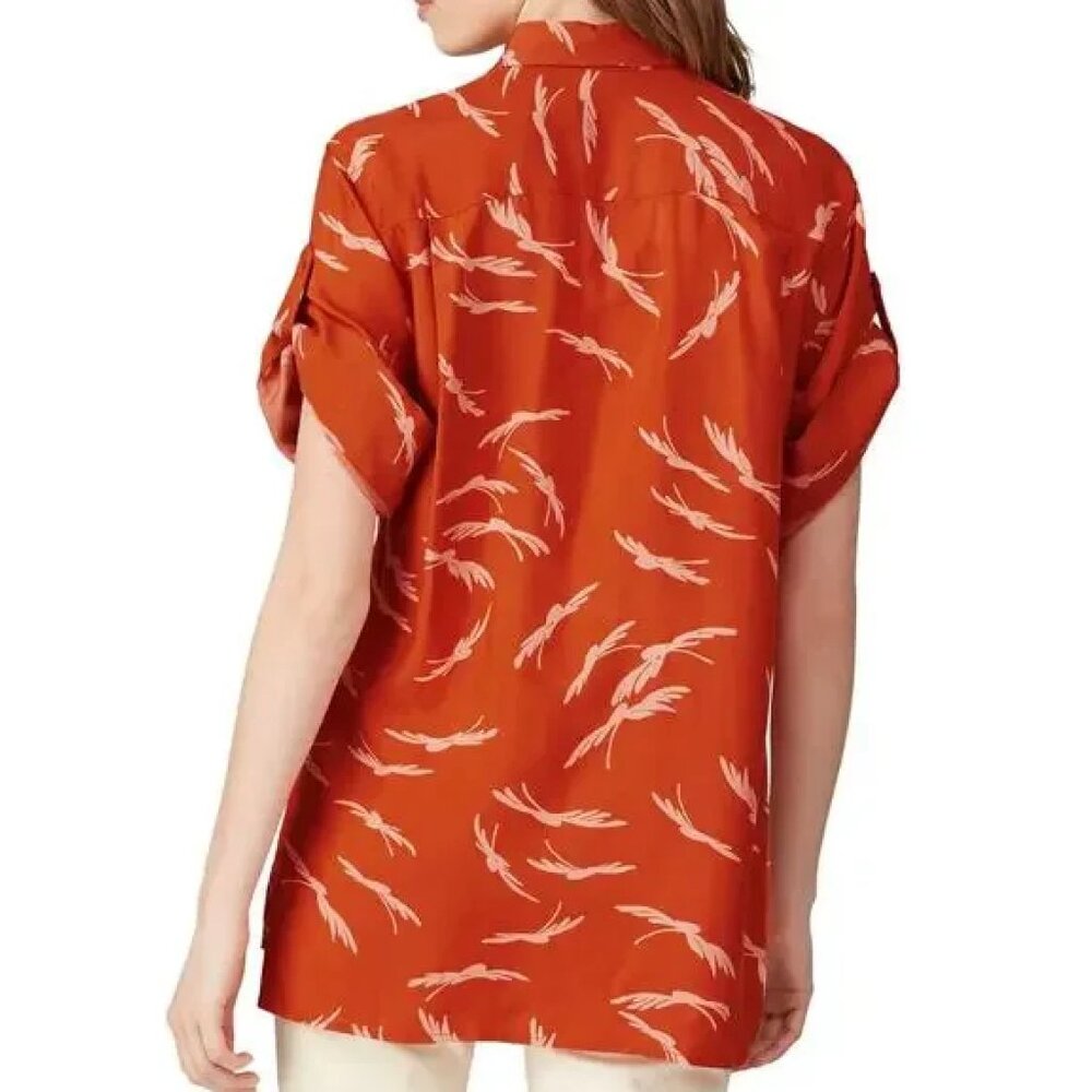 Equipment Femme Marilau Orange Button-Front Shirt - Size S - Resort Chic